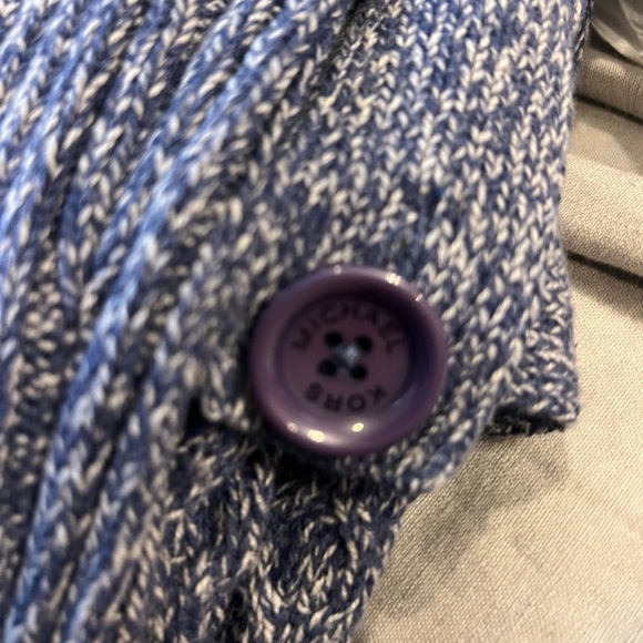 MK cable knit cardigan with belt and button accents- NEW- ladies size large - Picture 4 of 4